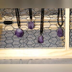 Raw Amethyst Necklaces! 💜 You Get All 4!  18" Cord Purple Amethyst